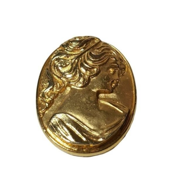 Vintage Gold‎ Tone Cameo Pin Brooch - Picture 4 of 10